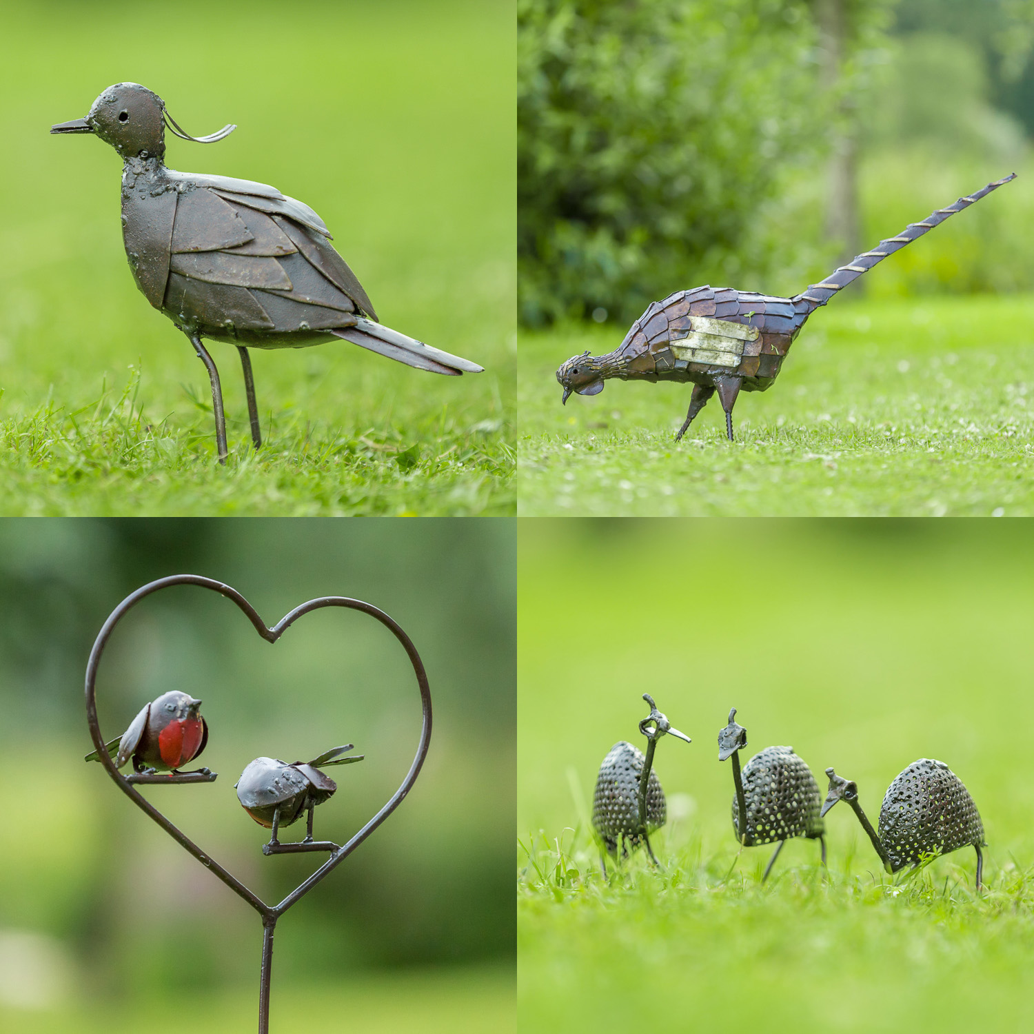 Metalen beelden zijn mits goed afgelakt een uitstekende keus voor in de tuin en gaan erg lang mee